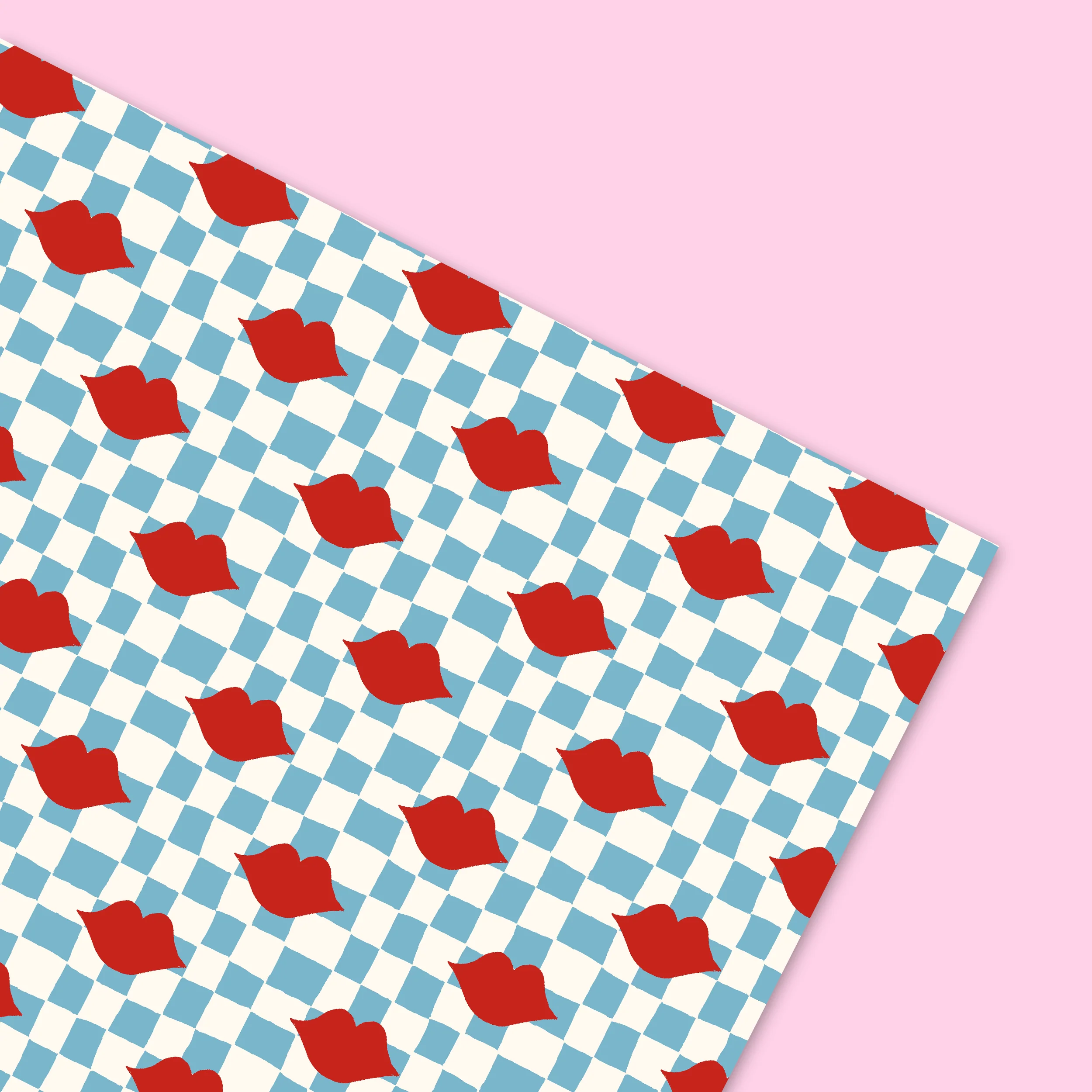 Checkerboard Lips Gift Wrap