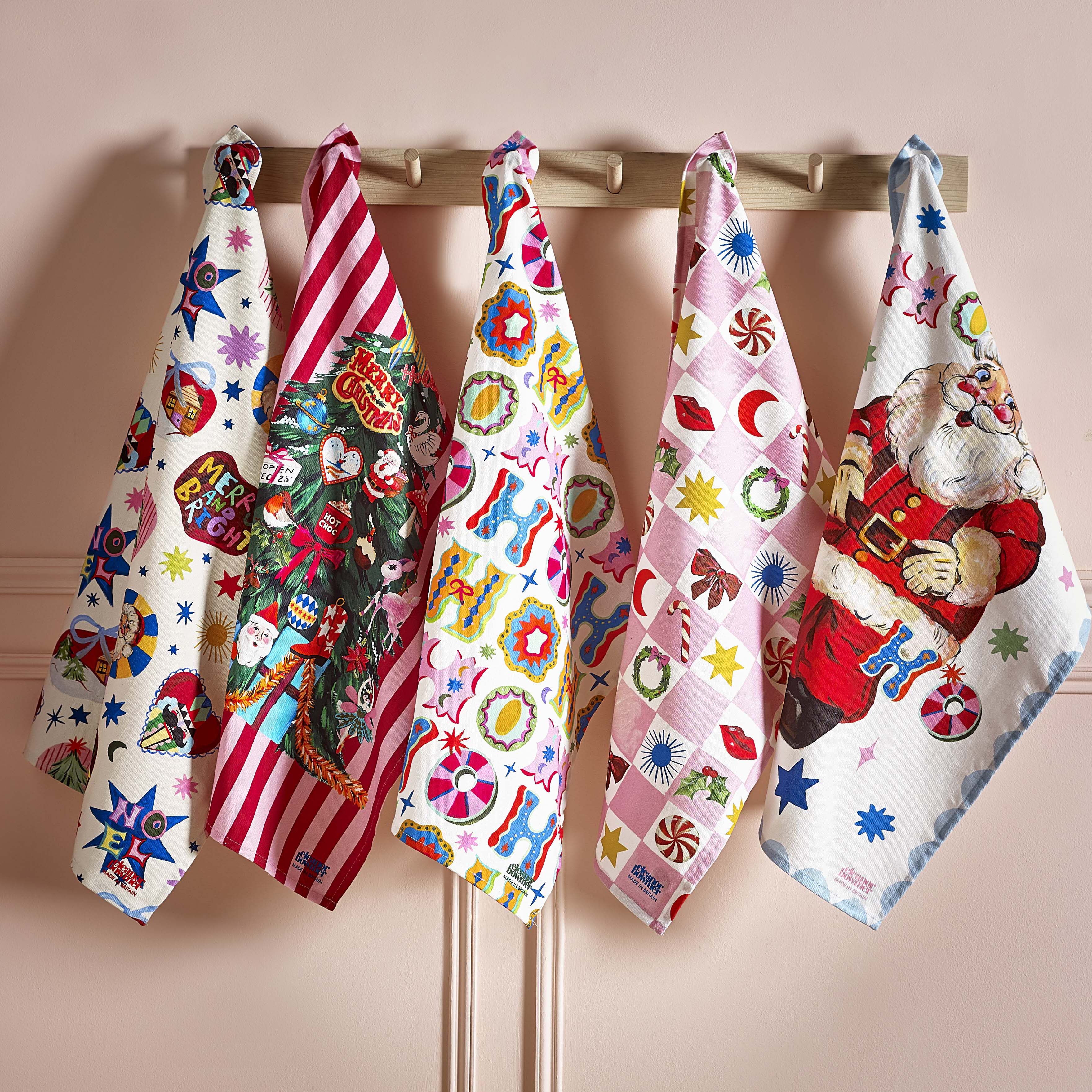 Christmas Tree Candy Stripe Tea Towel - Image 3