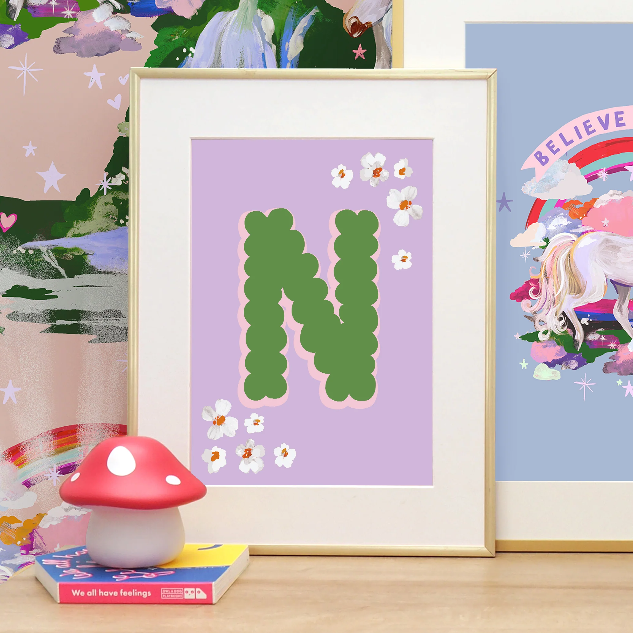Floral Scallop Initial Print - Image 2