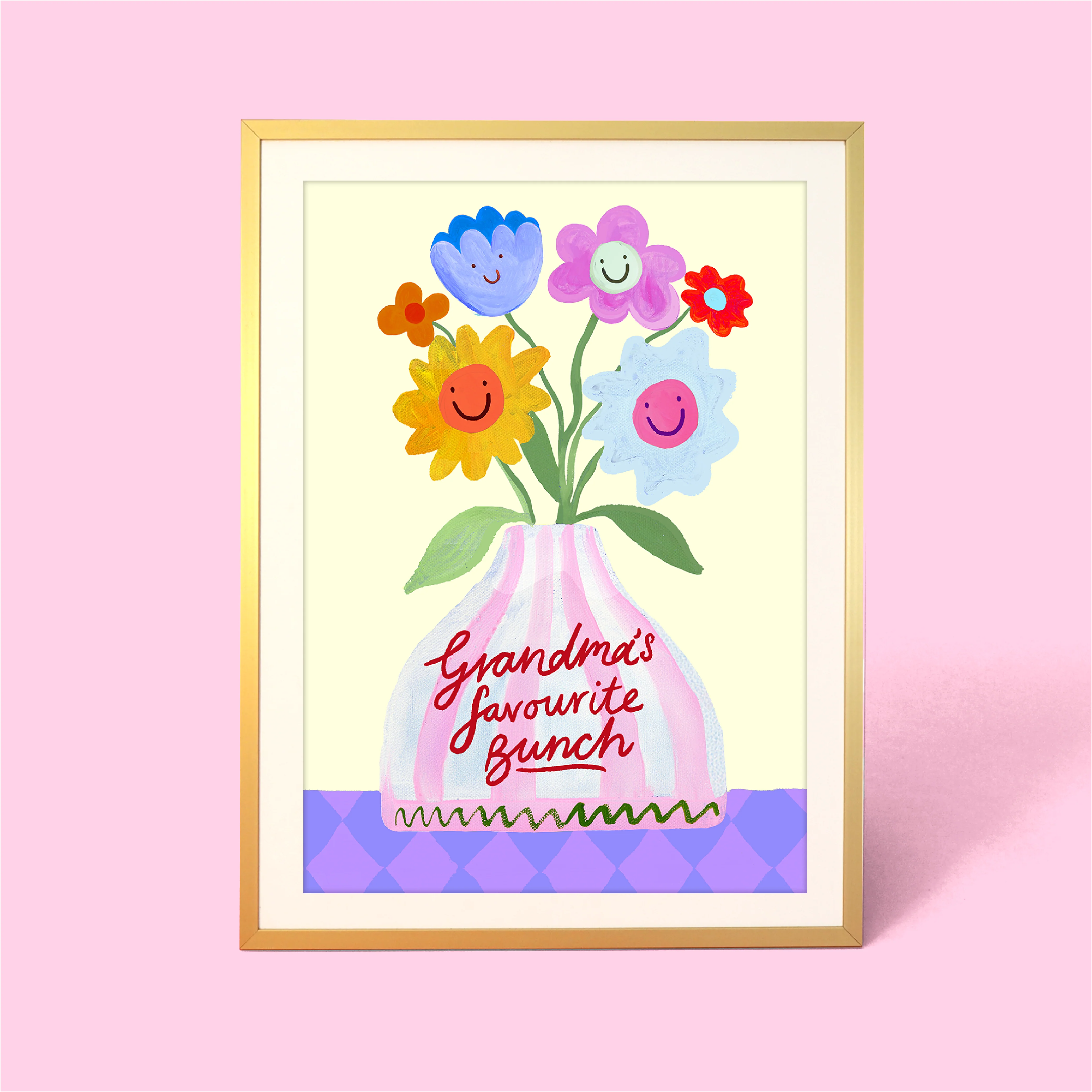 Grandma's Favourite Bunch Vase Print