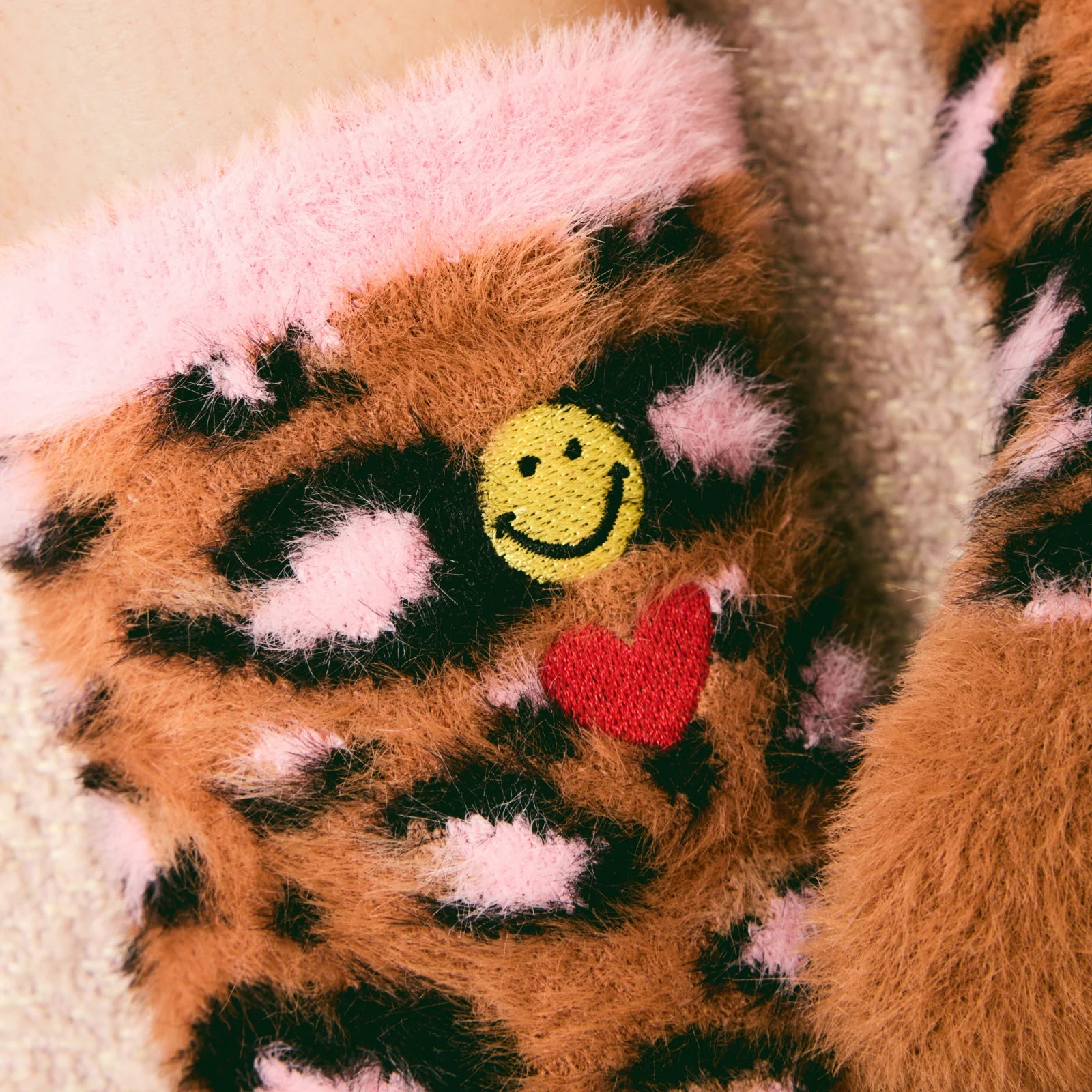 Leopard Embroidered Cosy Socks - Image 2